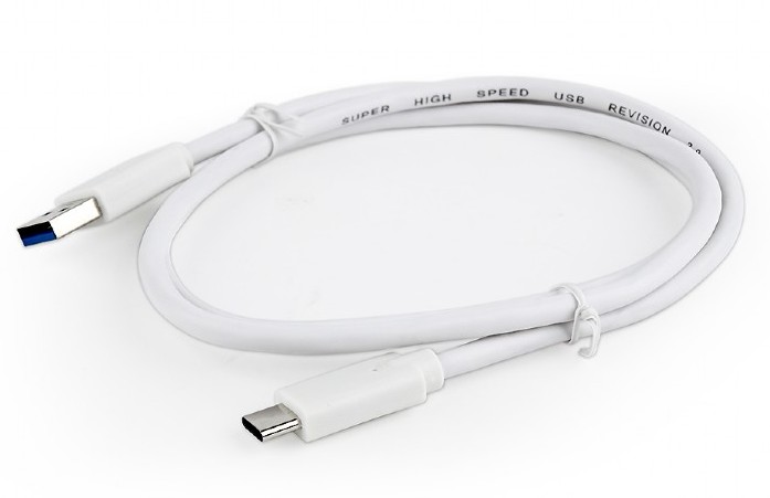 CABLE USB 3.0 A USB-C MACHO BLANCO 1m
