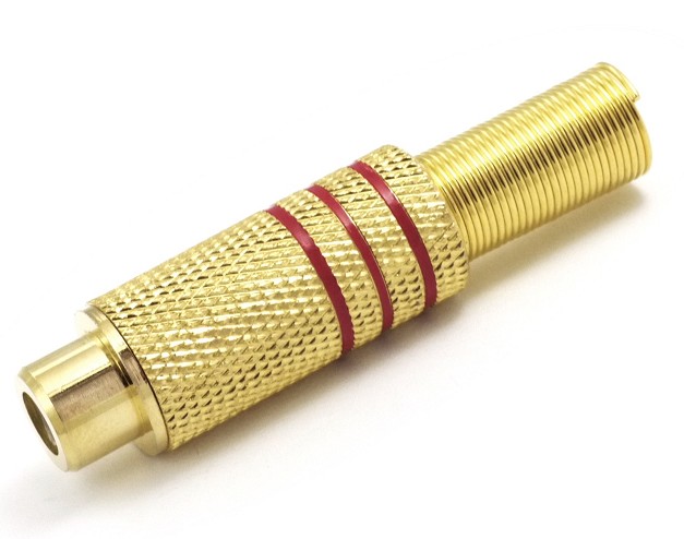 0113-H RCA VIDEO CONECTOR FEMALE GOLD-PLATED RED