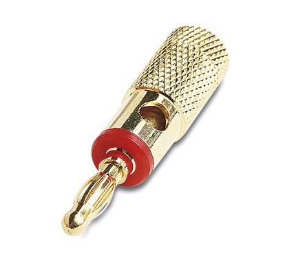 RED GOLD-PLATED BANANA 4mm GOLD