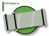 CABLE PLANO PARA SCSI 50 PINES 3 CONECTORES