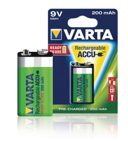 56722  RECHARGEABLE BATTERY  VARTA 9V 200mA