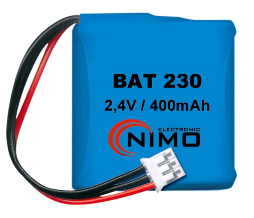 PACK BATERIAS RECARGABLES Ni-Cd 2.4V 400mA 2x1/2AA