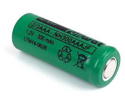 BATERIA RECARGABLE Ni-Mh 1.2V 300mAH 2/3AAA