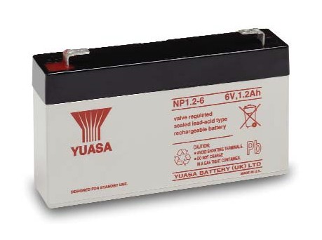 YUASA LEAD BATTERY NP1.2-6 6V 1.2 Ah 97x25x54.5 mm