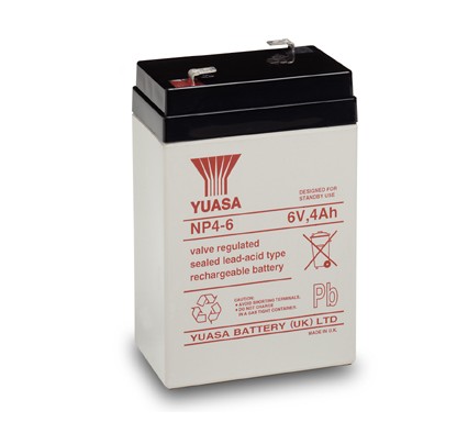 BATERIA YUASA NP4-6 6V 4Ah 70x47x105.5mm