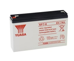 BATERIA YUASA NP 7-6 6V 7Ah 151x34x94mm