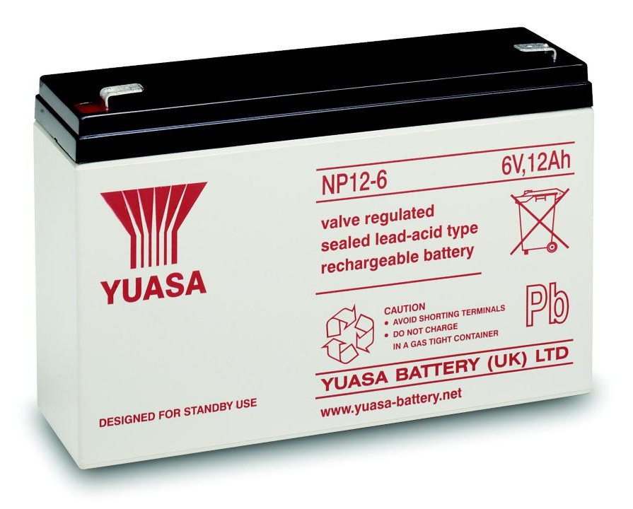 BATERIA YUASA NP12-6 6V 12Ah 151x50x97.5mm