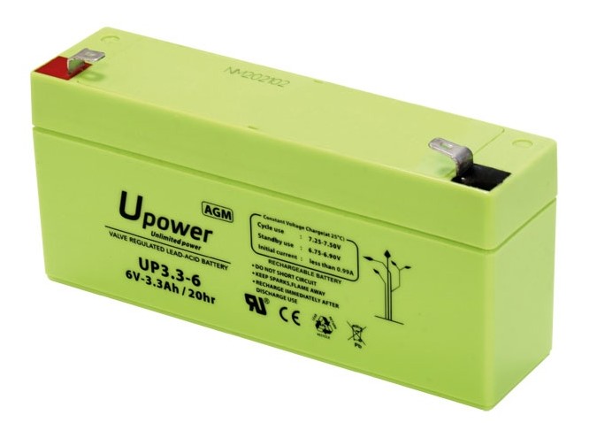 BATERIA U-POWER UP3.3-6 6V 3.3A 134x34x60mm