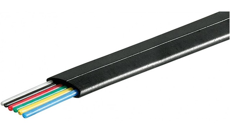 CABLE TELEFONICO PLANO 6 VIAS NEGRO