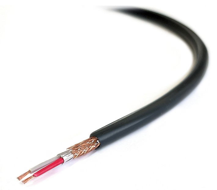 BOBINA CABLE AUDIO APANTALLADO 2x0.25mm NEGRO 100m