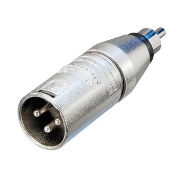 NA2MPMM ADAPTADOR XLR NEUTRIK 3 POLOS MACHO A RCA MACHO