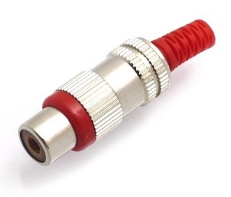 CONECTOR RCA HEMBRA ROJO METALICO