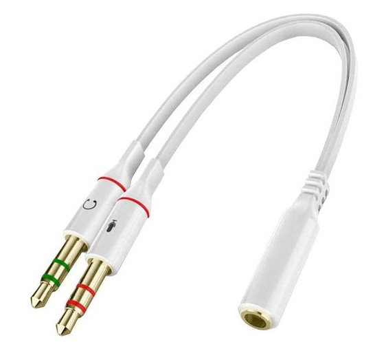 ADAPTADOR JACK HEMBRA 4 CONTACTOS A 2 JACK MACHO