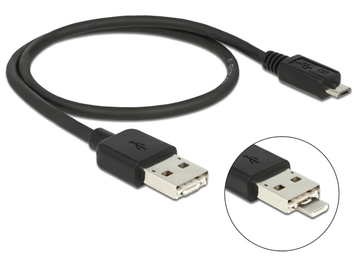 83613 CABLE USB MACHO A MICRO USB OTG CON ALIMENTACION 50cm
