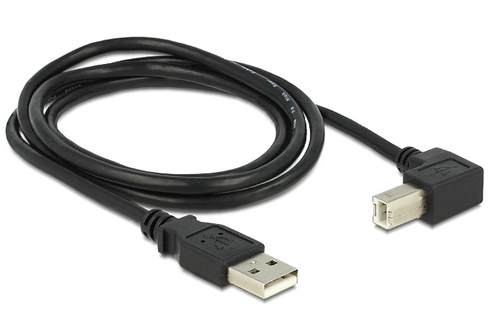 83519 CABLE USB 2.0 MACHO A USB B MACHO ACODADO 1m