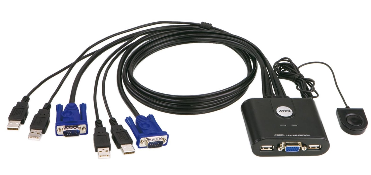 KVM SWITCH ATEN 2 PUERTOS VGA USB 90cm