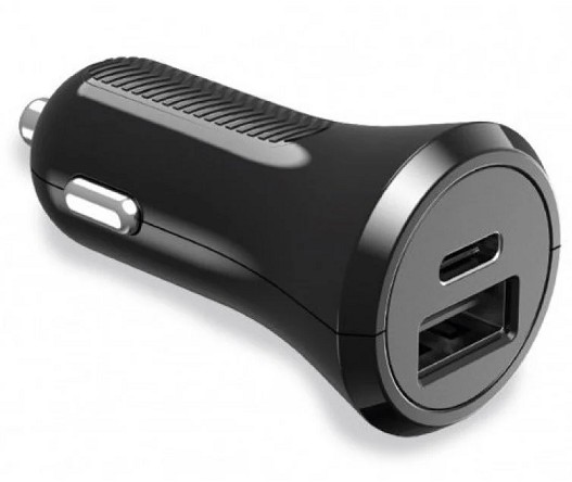 CARGADOR USB DE MECHERO USB y USB-C 20W CARGA RAPIDA