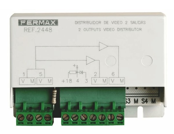 F/2448  DISTRIBUIDOR FERMAX VIDEO 1 ENTRADA 2 SALIDAS 12V*