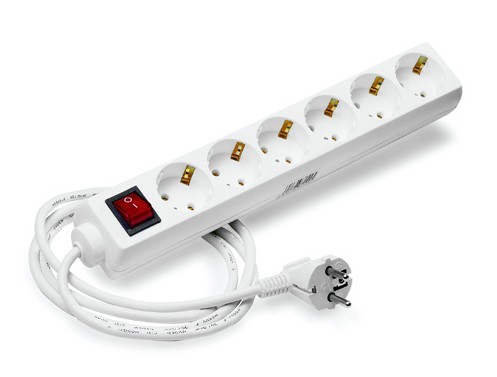 REGLETA DE 6 ENCHUFES CON INTERRUPTOR Y CABLE