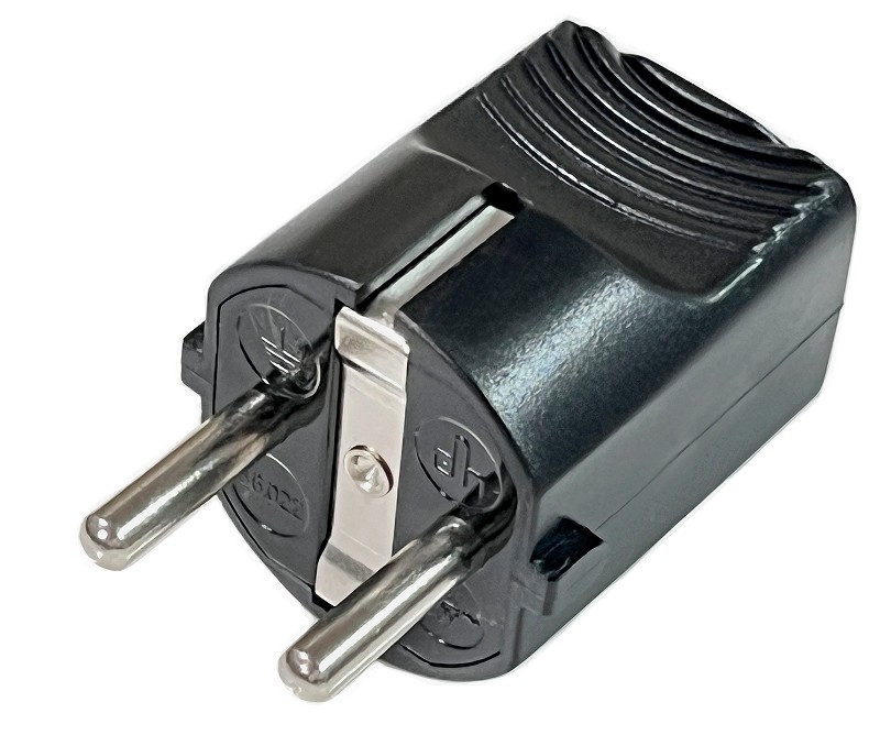 CONECTOR SCHUKO MACHO TT 4.8mm 16A 250V NEGRO