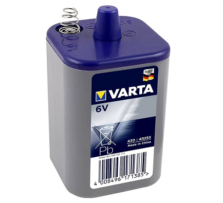 PILA VARTA 4R25 CON MUELLES 6V 7500mA