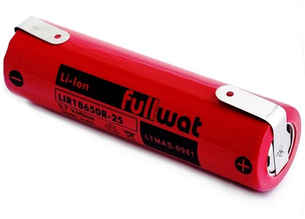 BATERIA LITIO 18650 3.7V 2500mAh CON TERMINALES