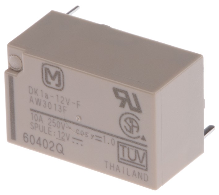 RELE MINIATURA DK1A-12V 12VDC 10A 1 CIRCUITO NO