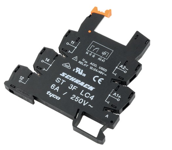 SCHRACK SOCKET ST3FLC4 WITH LED 12-24V FOR FLAT RELAY