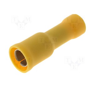 FASTON TERMINAL INSULATED FEMALE CYLINDRICAL YELLOW RTYH5