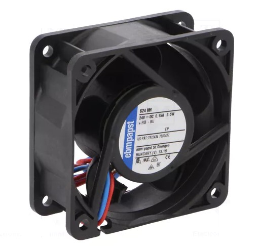 624HH VENTILADOR EBM-PAPST 60x60x25 mm 24VDC