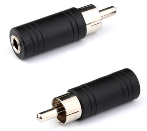 ADAPTADOR RCA MACHO A JACK 3.5 mm. HEMBRA MONO