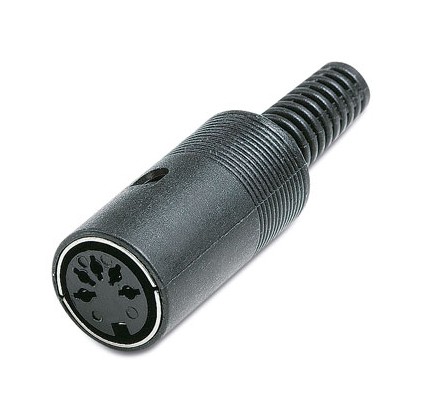 CONECTOR DIN HEMBRA AEREA 4 PINES A 72º