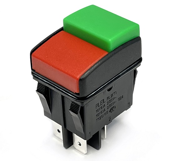 INTERRUPTOR UNIPOLAR DOBLE ROJO VERDE