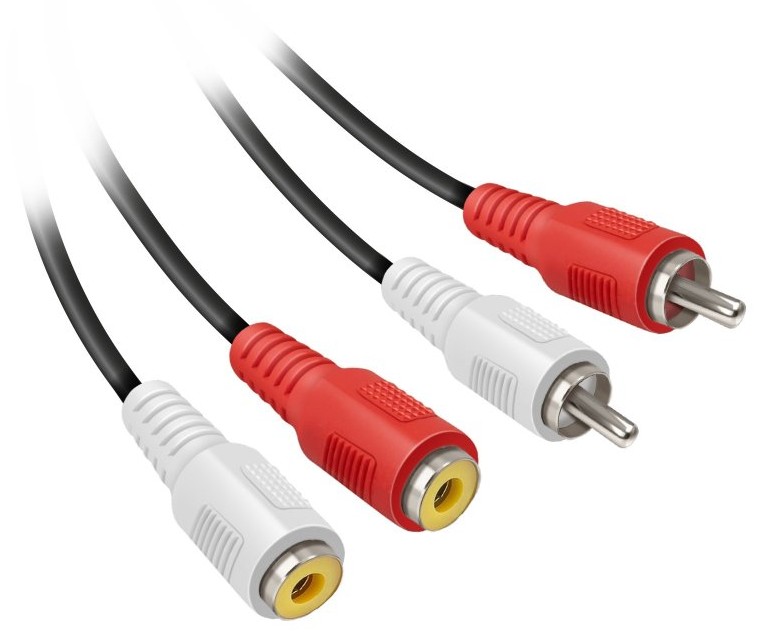CABLE 2 RCA MACHO A 2 RCA HEMBRA 2.5m