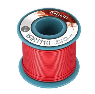 BOBINA CABLE FLEXIBLE 0.5mm ROJO 25m