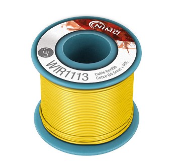 BOBINA CABLE FLEXIBLE 0.5mm AMARILLO 25m