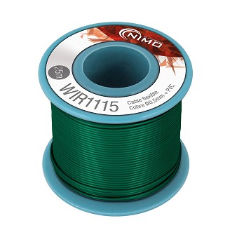 BOBINA CABLE FLEXIBLE 0.5mm VERDE 25m