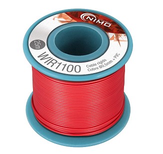 BOBINA CABLE RIGIDO 0.5mm ROJO 25m