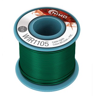 BOBINA CABLE RIGIDO 0.5mm VERDE 25m