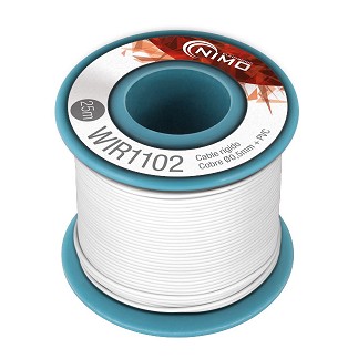 BOBINA CABLE RIGIDO 0.5mm BLANCO 25m