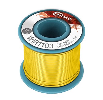 BOBINA CABLE RIGIDO 0.5mm AMARILLO 25m