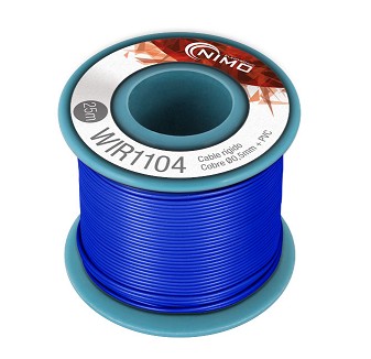 BOBINA CABLE RIGIDO 0.5mm AZUL 25m