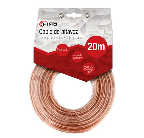 CABLE ALTAVOZ TRANSPARENTE 2x1mm 20m