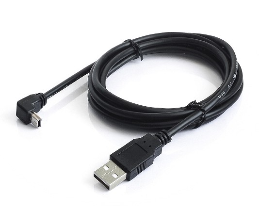 CABLE USB MACHO A MINI USB ACODADO MACHO