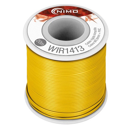 BOBINA CABLE RIGIDO 0.8mm AMARILLO 20m