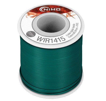 BOBINA CABLE RIGIDO 0.8mm VERDE 20m