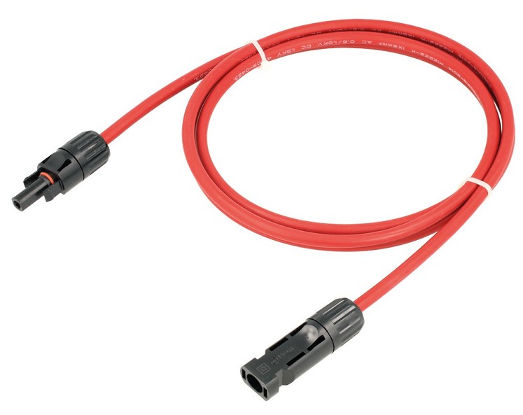 CONEXION PANEL SOLAR MACHO A HEMBRA ROJO 6mm² 2m