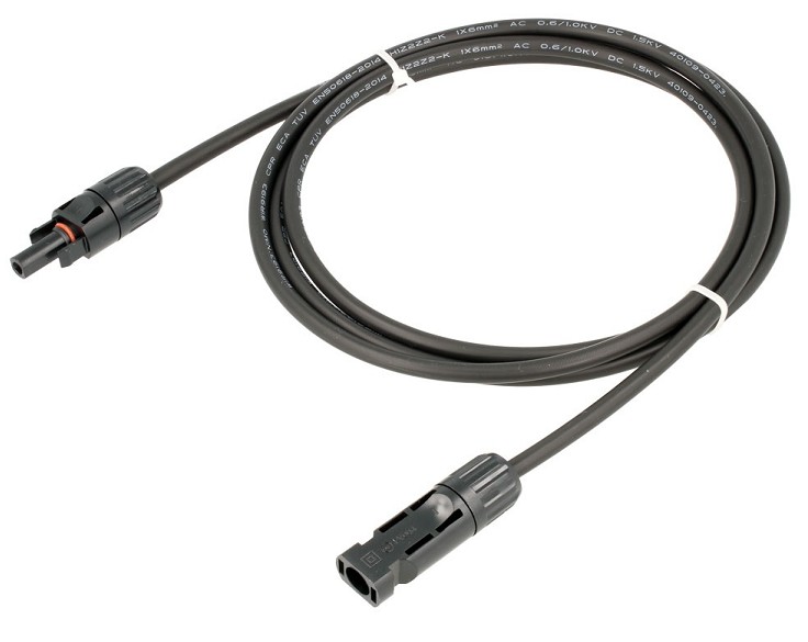 CONEXION PANEL SOLAR MACHO A HEMBRA NEGRO 6mm² 2m
