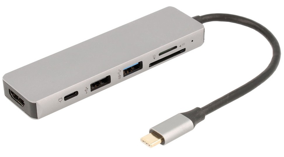 DOCK STATION USB-C CON USB-A 3.0 Y USB-C HDMI 4K Y LECTOR