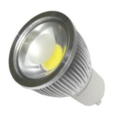 LAMPARA LED ALUMINIO COB 5W GU-10 220V BLANCO CALIDO